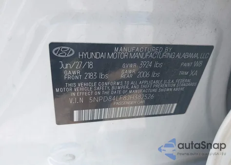 2018 Hyundai Elantra Sel from USA, damaged, VIN 5NPD84LF8JH382526
